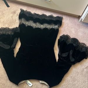 Alice and Olivia black dress - velvet